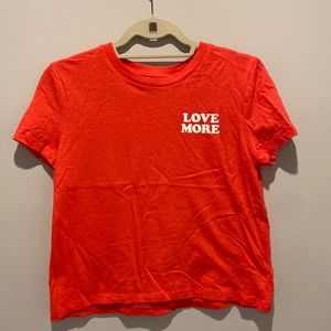 GAP Love More Shrunken Cropped T-shirt in Orange Size Small